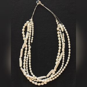 Moving sale! 4 Strand Freshwater White Pearl Necklace Artisan Made(Length:21in)